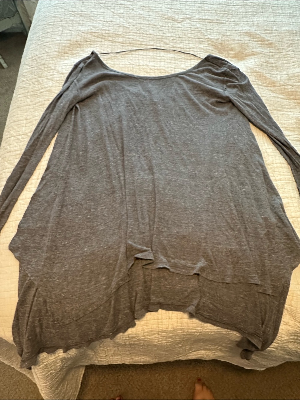 We The Free Heather Gray Layered Long Sleeve Tunic